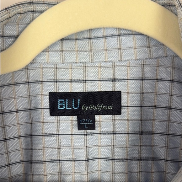 Blu by Polifroni Blue Casual Button Down Shirt Size 17.5 - Picture 3 of 11